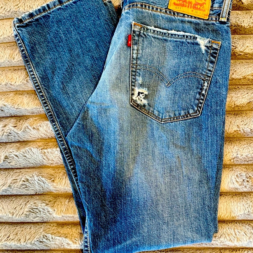 Vintage Levi's 511 Distressed Denim Skinny Jeans
